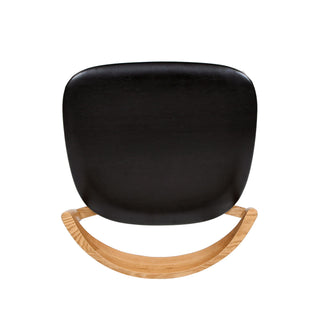 Raven - Stacking Sculpted Oak Dining Chair - Warm Natural Brown / Black