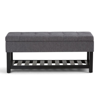 Saxon - Upholstered Transitional Storage Ottoman Bench