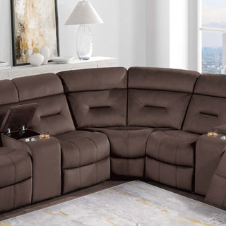 Power Reclining Sectional Set With Console Cup Holders