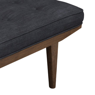Tufted Bench: Seat With Button Tufting - Gray