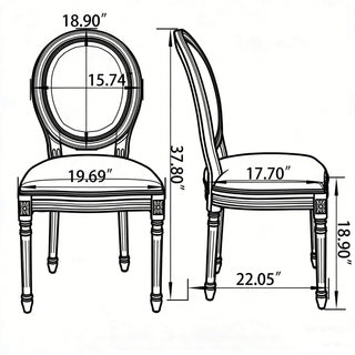 Upholstered With Round Back Dining Chairs (Set of 2)