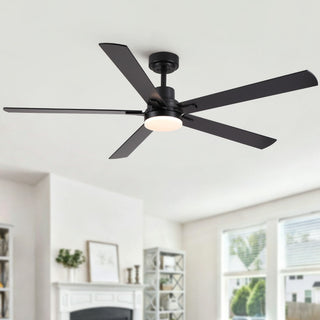 Ceiling Fan With Lights And Remot With Quiet DC Motor, 6 Speeds, Reversible Blades - Black