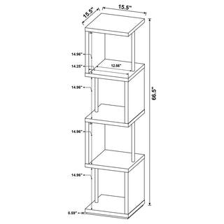 4 Tier Bookcase With Accents - White