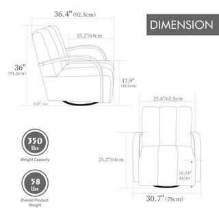 360° Swivel Accent Chair With Armrests