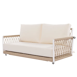 Outdoor Swing Sofa With Soft Cushions For Patio - Beige