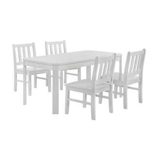 Travis Youth - 5 Piece Dining Set With Table And 4 Chairs - White