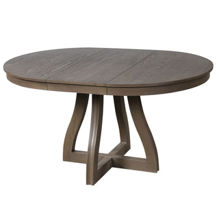 Round Extendable Dining Tabl, Middle Leaf, Curved Legs