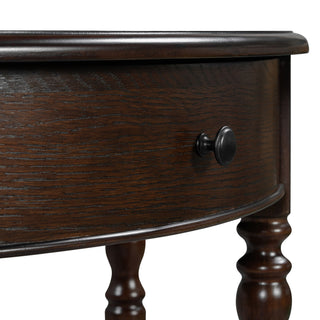 Half Moon Console Table With Drawer & Shelf