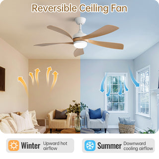 45" Ceiling Fan With DC Motor Smart App Control Quiet Reversible Operation Dimmable Lighting And Timer