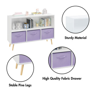Bookcase With Collapsible Drawers, Book Display Organizer