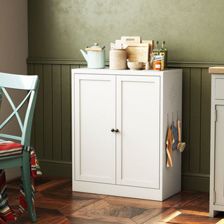 Pantry Cabinet With Adjustable Shelves Freestanding Kitchen Storage Organizer - White