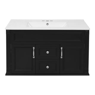 French Simple Style Wall Mounted Bathroom Cabinet With Sink