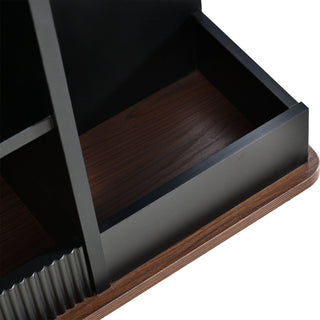 Adjustable End Table With Wheels, 360°Rotating Top And Storage Space