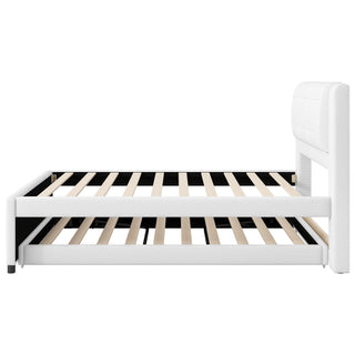 Upholstered Platform Bed With Multifunctional Trundle