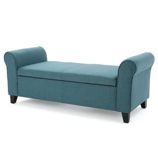 Hayes - Armed Storage Bench With Rolled Arms And Button Tufting
