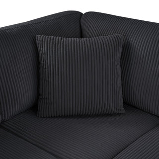 Oversized Sectional U-Shaped Sofa With Chaise Lounge And Three Soft Throw Pillows