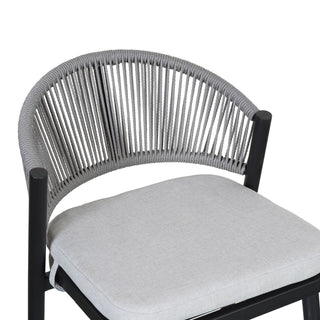 Outdoor 26" Counter Height Metal Frame Counter Stools With Scallop Shaped Backrest & Water Resistant Cushions
