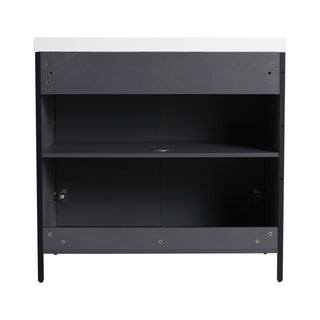 Contemporary Freestanding Bathroom Vanity With Adjustable Shelves