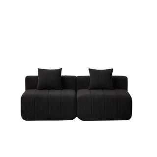 Modular Sectional Sofa With 2 Pillows, Symmetrical Design