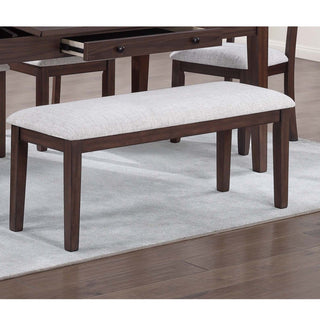 6 Piece Dining Set Table With Storage Ladder Back Chairs And Bench - Walnut