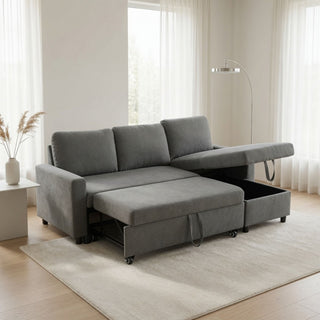 L - Shaped Convertible Sofa Bed With Storage Chaise