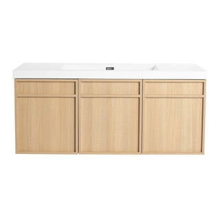 Wall-Mounted Bathroom Vanity With Resin Sink And Soft Closing Doors