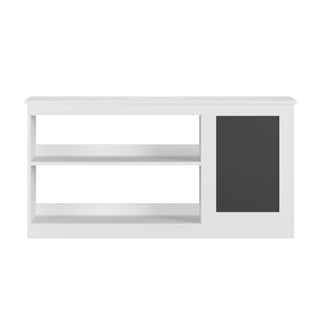 3 In 1 Bookshelf And Toy Storage Cabinet With Chalkboard, Organizer For Playroom Featuring And Spacious Storage - White