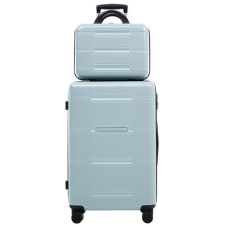 6 Piece Lightweight Hardshell Luggage Set With Double Spinner Wheels, Password Lock