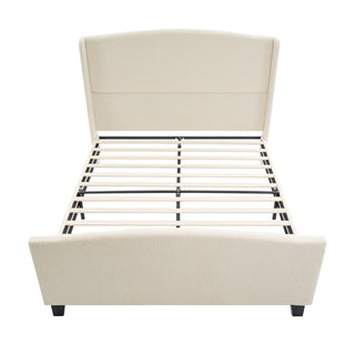 Platform Bed Frame With Tall Headboard And High Footboard