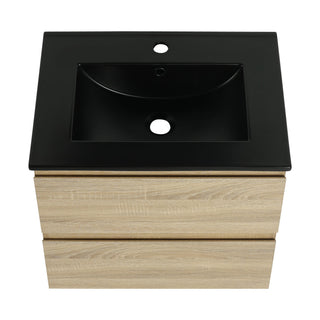 Wall Mounted Bathroom Vanity With Sink, 2 Soft Close Drawers