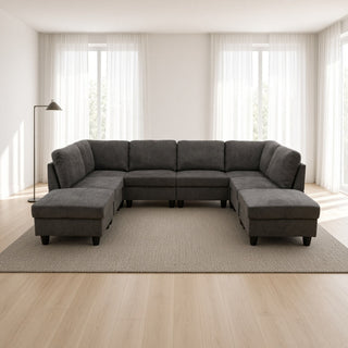 8 Piece Modular U - Shape Sectional Sofa