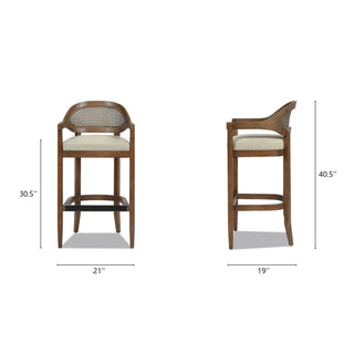 Americana - Mid-Century Modern Cane Back Counter Stool