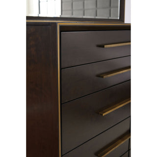 Prescott - 8 Drawer Dresser With Mirror - Smoked Peppercorn Brown