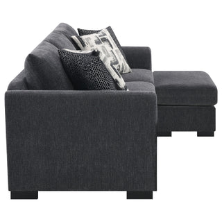 Pacheco - Upholstered Sleeper Sectional Chaise Sofa With Pocket Coils And Reversible Cushions - Dark Gray