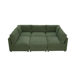 Reversible Modular Sectional & Custom Configuration And Premium Upholstery - Dark Green