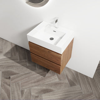 Wall Mounted Bathroom Vanity And Sink, 2 Soft Close Drawers