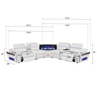 Nova - Sectional With Bluetooth Speaker, LED And Lifting Wine Cabinet