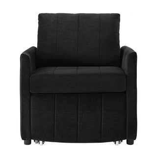 Upholstered Convertible Sleeper Sofa With 5 Position Backrest, Side Pockets, Storage