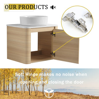 Mounted Bathroom Vanity With Art Sink & 2 Soft Close Doors