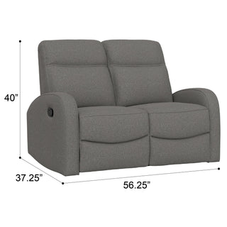 Manual Reclining Loveseat With Dual Seating Support For Living Room