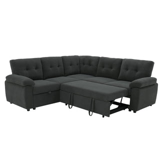 Convertible Sectional Sofa Bed With Pull Out Sleeper And Storage