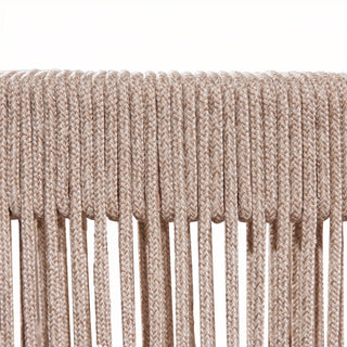 Modern Matera Barstool (Set of 2) With Wraparound Back And Rope - Teak / Beige