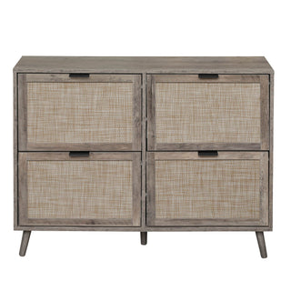 4 Door Shoe Rack, Freestanding Modern Shoe Storage Cabinet