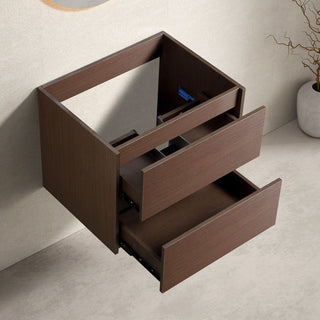 Bathroom Vanity With Basin Wall Hang Storage - Brown / Brown / White