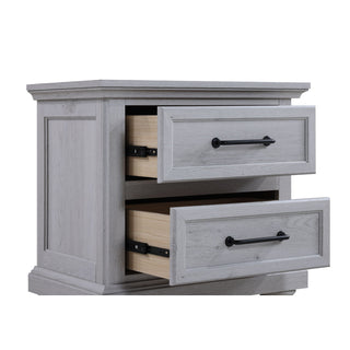 2 Drawer Nightstand With USB Charging Station