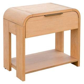 1 Drawer Waterfall Nightstand With Mid Century Design - Natural