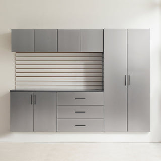 Astro Series - Garage Cabinet Set B With Soft Closing Drawers - Metallic Gray