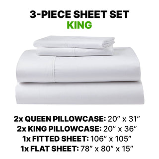 Sheet Set Luxurious Supima, Wrinkle Resistant, Breathable, With 2 Ghostgrip Band