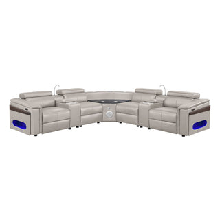 Nova - Sectional With Bluetooth Speaker, LED And Lifting Wine Cabinet