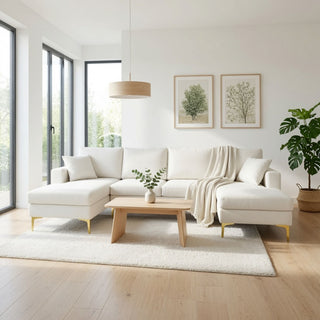 U - Shaped Sectional Sofa With Double Chaise